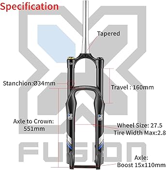 Amazon.com : XFUSION Sweep Boost HLR MTB Air Suspension Fork